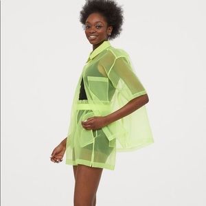 H&M Organza neon yellow shirt (Justine Skye) M